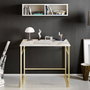 Hanah Home Mesa de Estudio White, Gold - 90x75x60 cm